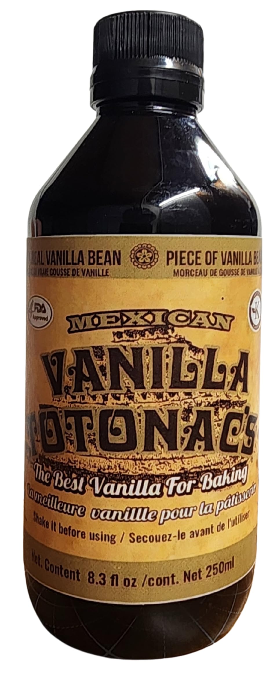 Mexican Vanilla Totonac’s - 8.3 Oz (250 mL) Bottle - Pure Vanilla Extract