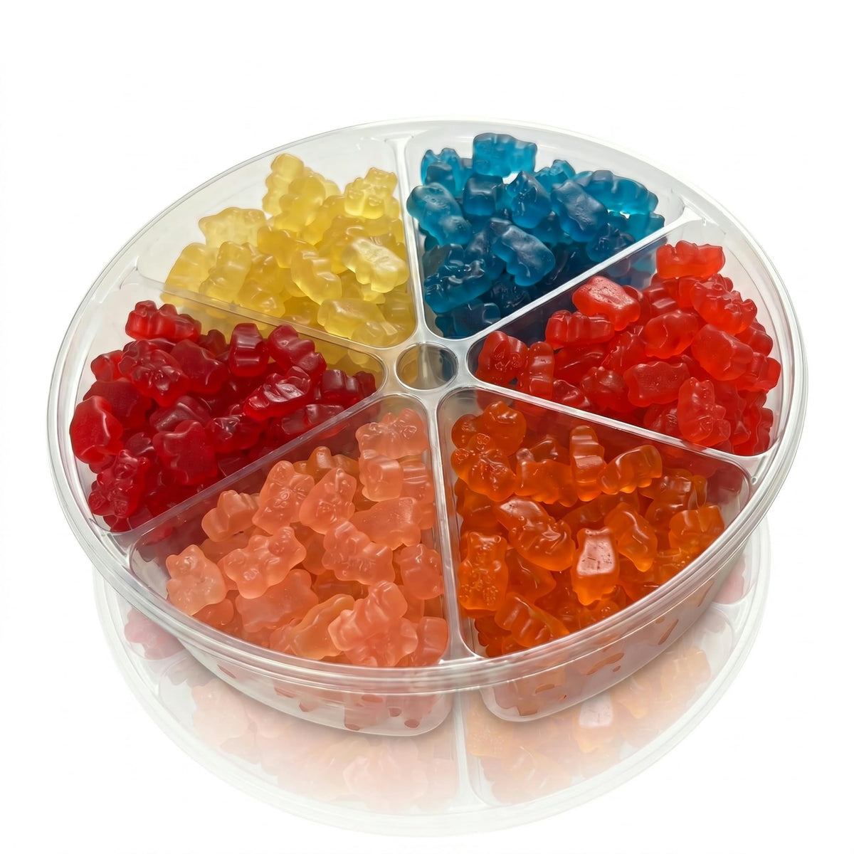 Carlotta's Bakery Gourmet Gummy Bear Tray | 2.4 lbs Gummy Candy Assortment with Premium Fruit Flavors | Perfect for Gifting & Sharing | 6-Compartment