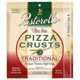 Pastorelli® Traditional Ultra Thin Pizza Crust, Crispy, Pre-made Pizza Base, Low Sodium, 12-inch, 3 Crusts, Pack of 10
