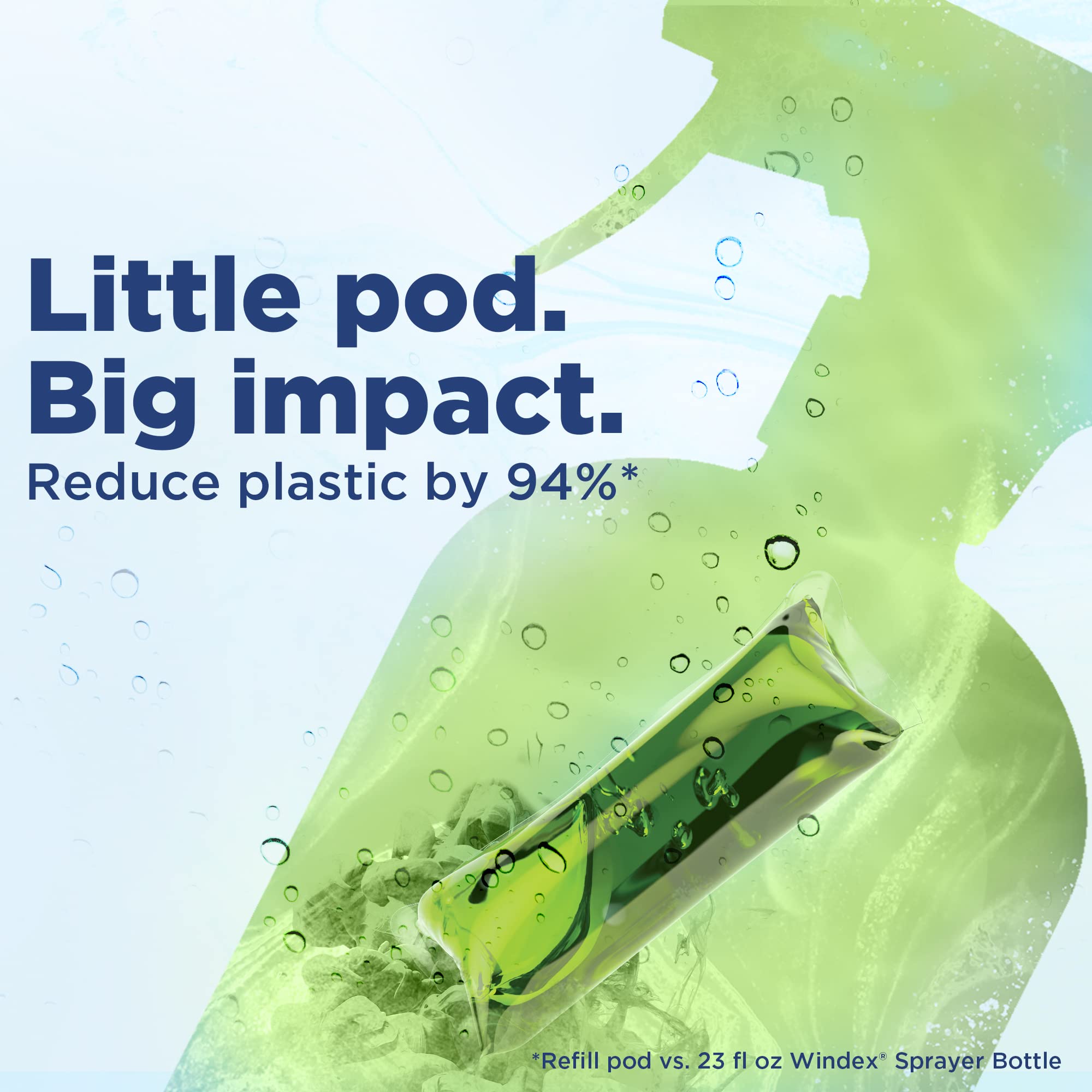 Windex Dissolve Concentrated Pods, Multisurface Cleaner Starter Kit contains 1 Reusable Bottle, 1 Concentrated Dissolvable Pod