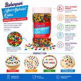 Bakerpan Quins Alphabet Sprinkles for Cake Decorating - 6.1 Ounces - ABC Edible Confetti Sprinkles for Cupcakes, Ice Cream, Cookies, Cakes