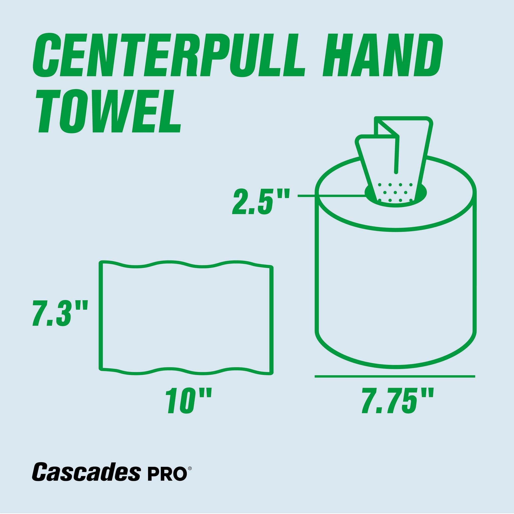 Cascades PRO Select Centerpull Hand Towel 2-Ply - Center Pull Paper Towel for Dispensers - Universal Fit - Premium Bulk - 600 Sheets/Roll, 6 Rolls