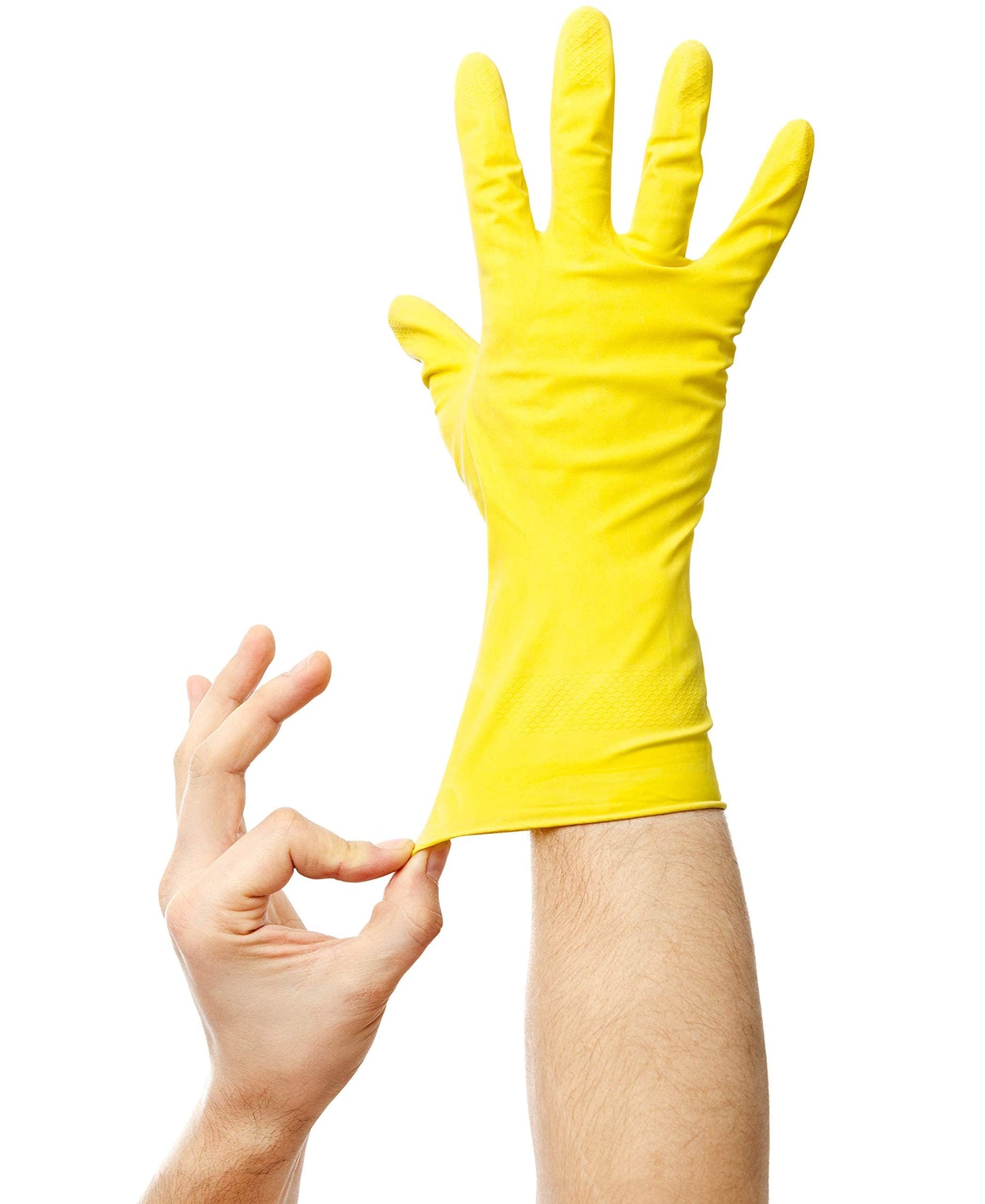 SteadMax 1 Pair Cleaning Gloves, Reusable Natural Rubber Dish Gloves, Waterproof Latex Non-Slip Dishwashing Gloves for Kitchen and Household (X-Large