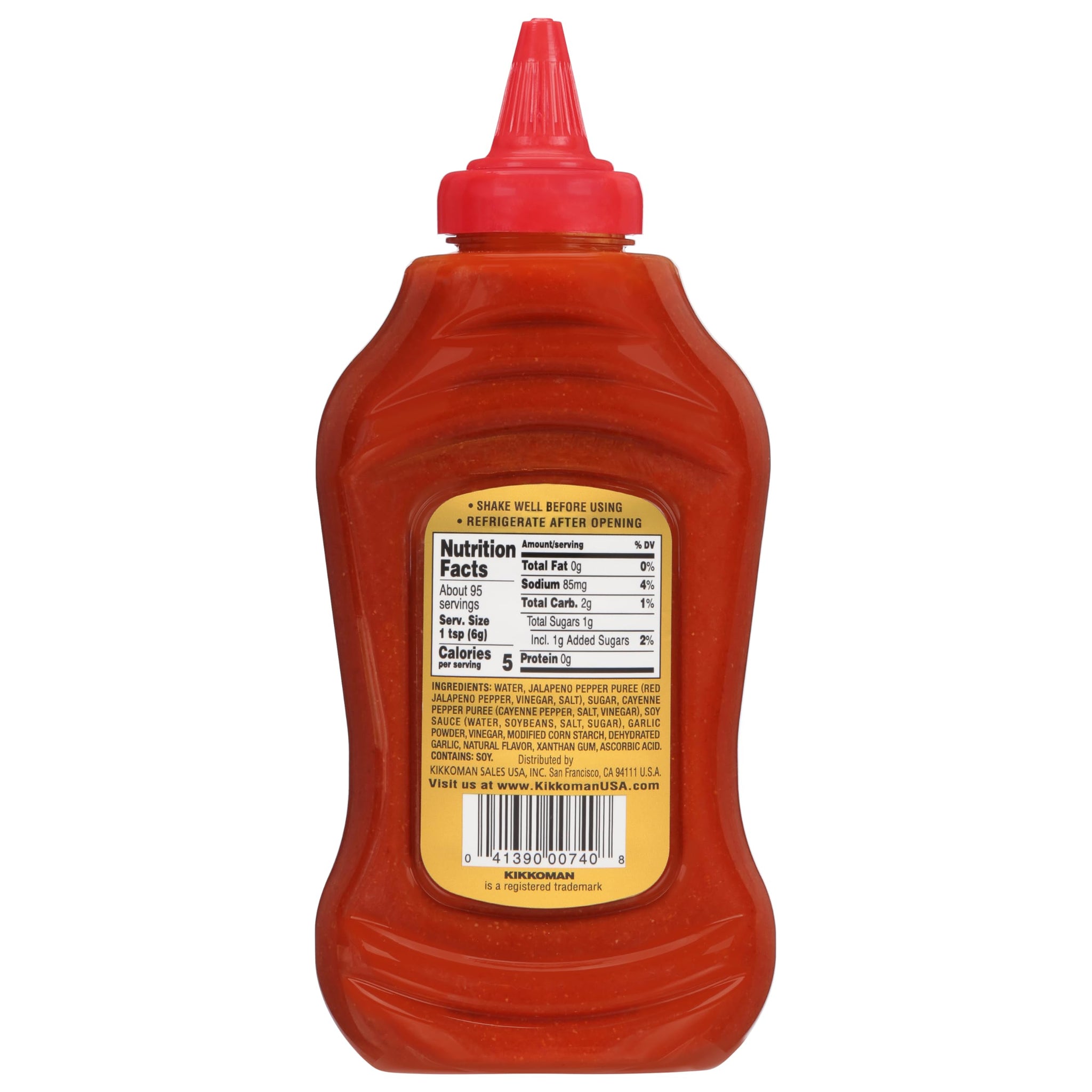 Kikkoman 00740 Gluten-Free Sriracha Hot Chili Sauce, 20 oz - Perfectly Balanced Heat and Sweetness, Infused with Kikkoman®Tamari Soy Sauce, Certified