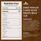 Jubes Nougat Candy with Fruity Jelly Beans 1lb Colorful Fruity Fresh Delicious Individually Wrapped Nougat Candy Treats Gluten Free 16lb by ASOZI