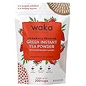 Waka Instant Green Tea Mix, Strawberry Flavored - 100% Tea Leaves, No Additives, Unsweetened Tea Powder in Bulk Pouch - Easy Quick Hot and Iced Teas