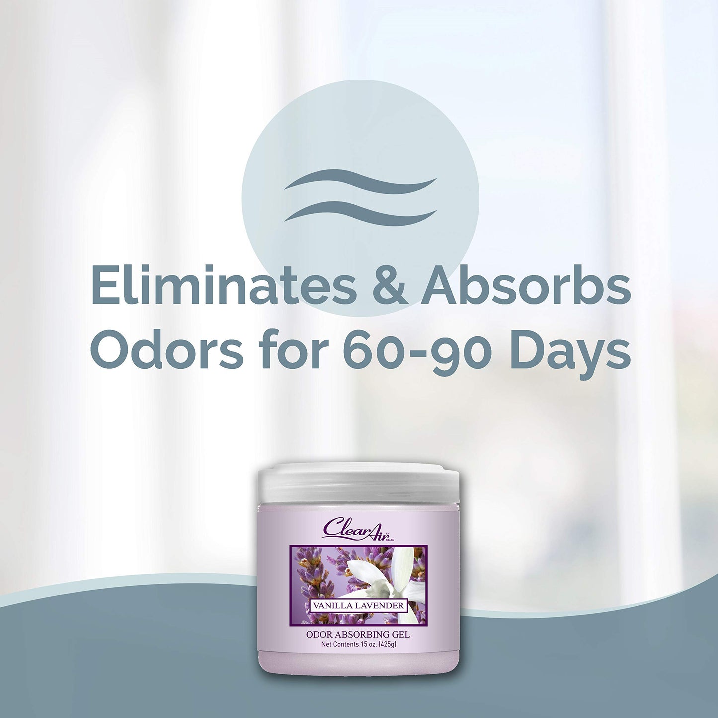 Clear Air 15oz Gel Odor Eliminator - Absorb & Remove Strong Odors from Pets, in Bathrooms, Basements, Garage, Cars, RVs & Boats - Eliminate Tough