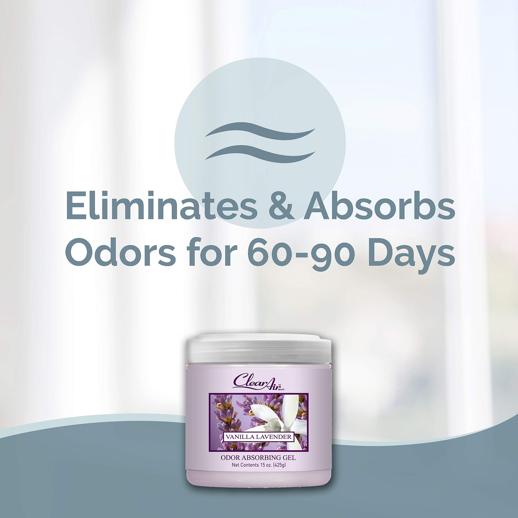 Clear Air 15oz Gel Odor Eliminator - Absorb & Remove Strong Odors from Pets, in Bathrooms, Basements, Garage, Cars, RVs & Boats - Eliminate Tough