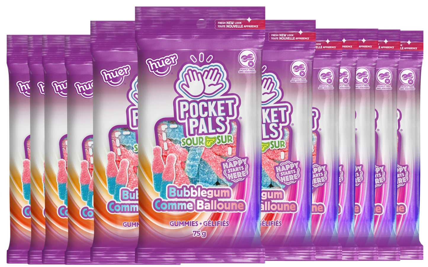 Huer Gummy Candy, Sour Bubble Gum Bottles, 1 Peg Bag, 75g/2.6 oz, Imported from Canada}