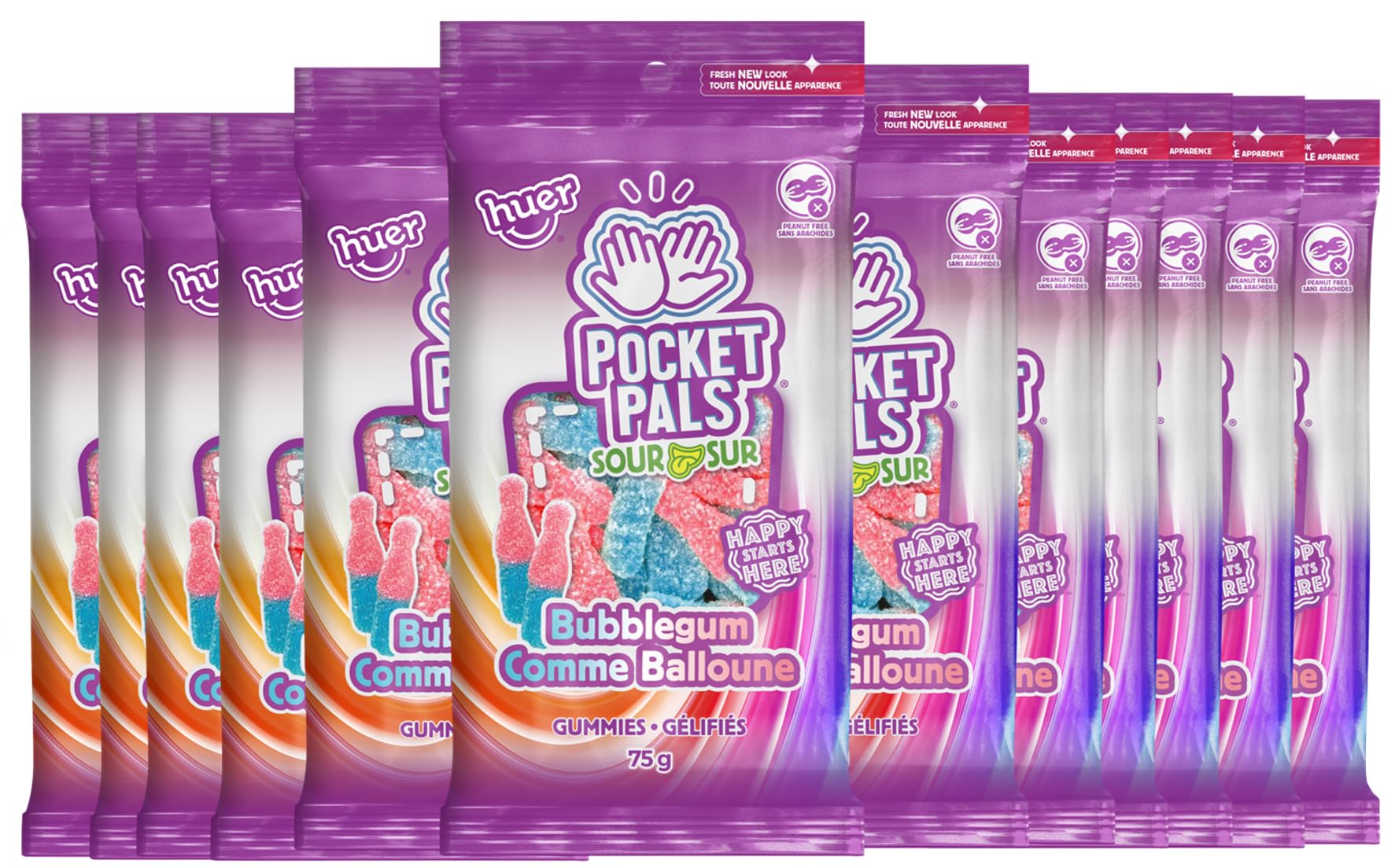 Huer Gummy Candy, Sour Bubble Gum Bottles, 1 Peg Bag, 75g/2.6 oz, Imported from Canada}