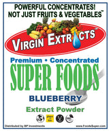 Virgin Extracts (TM) Pure Premium Organic Freeze Dried Blueberry Powder Extract 4:1 Concentrate (4 X Stronger) Superfood 8oz Pouch