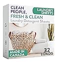The Clean People Laundry Detergent Sheets - Laundry Soap - Ultra Concentrated, Recyclable Packaging, Stain Fighting - Fresh Scent, 32 Pack