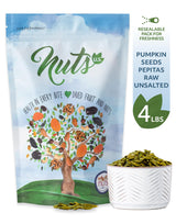NUTS U.S. - Pumpkin Seeds (Pepitas) | Raw and Unsalted | No Shell | AA GRADE | Vegan and Gluten Free | Packed in a Resealable Bag (4 LB)