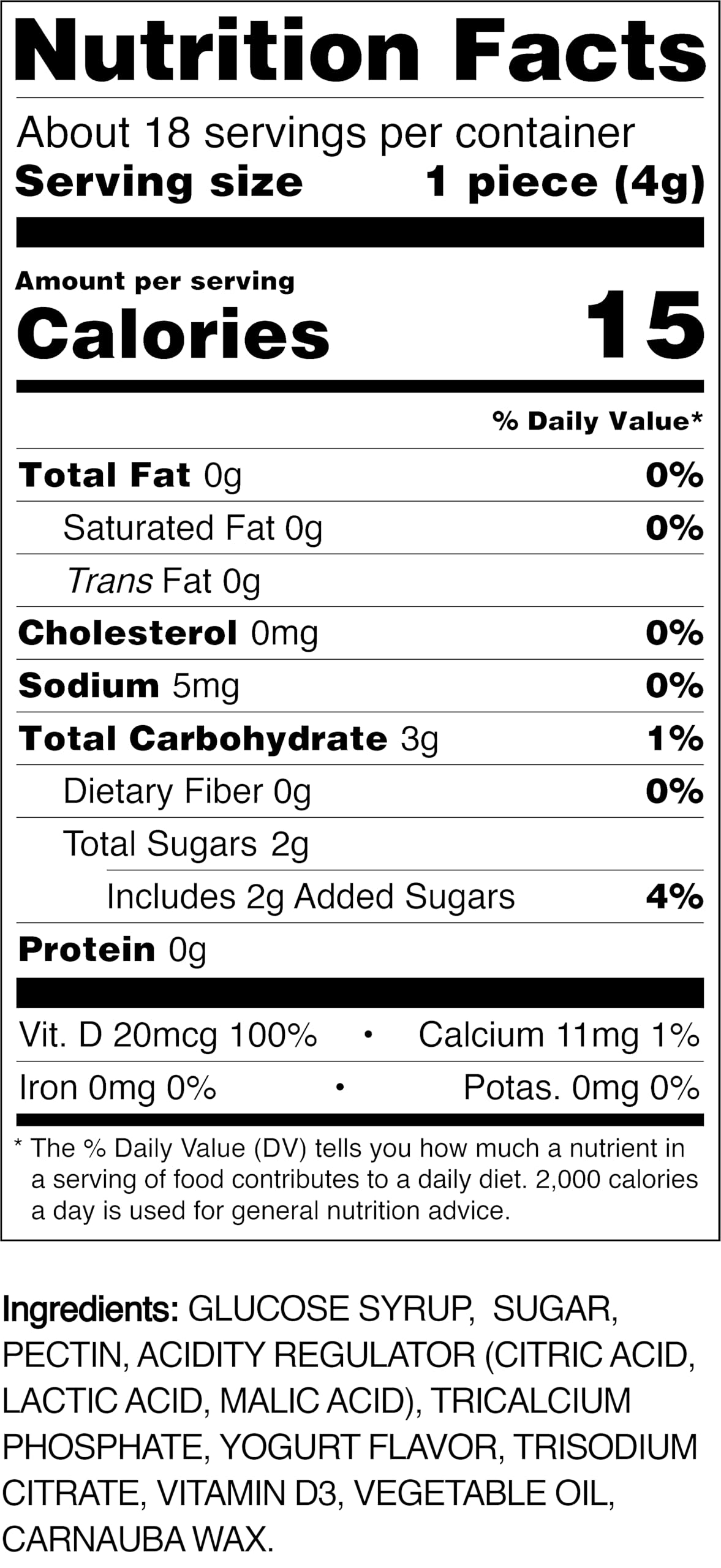 Melting Sweet Gummies Candy with Vitamin D3 & Calcium Fluten Free Snacks for Kids (Yogurt Flavor, 2.5 oz, Pack of 12)
