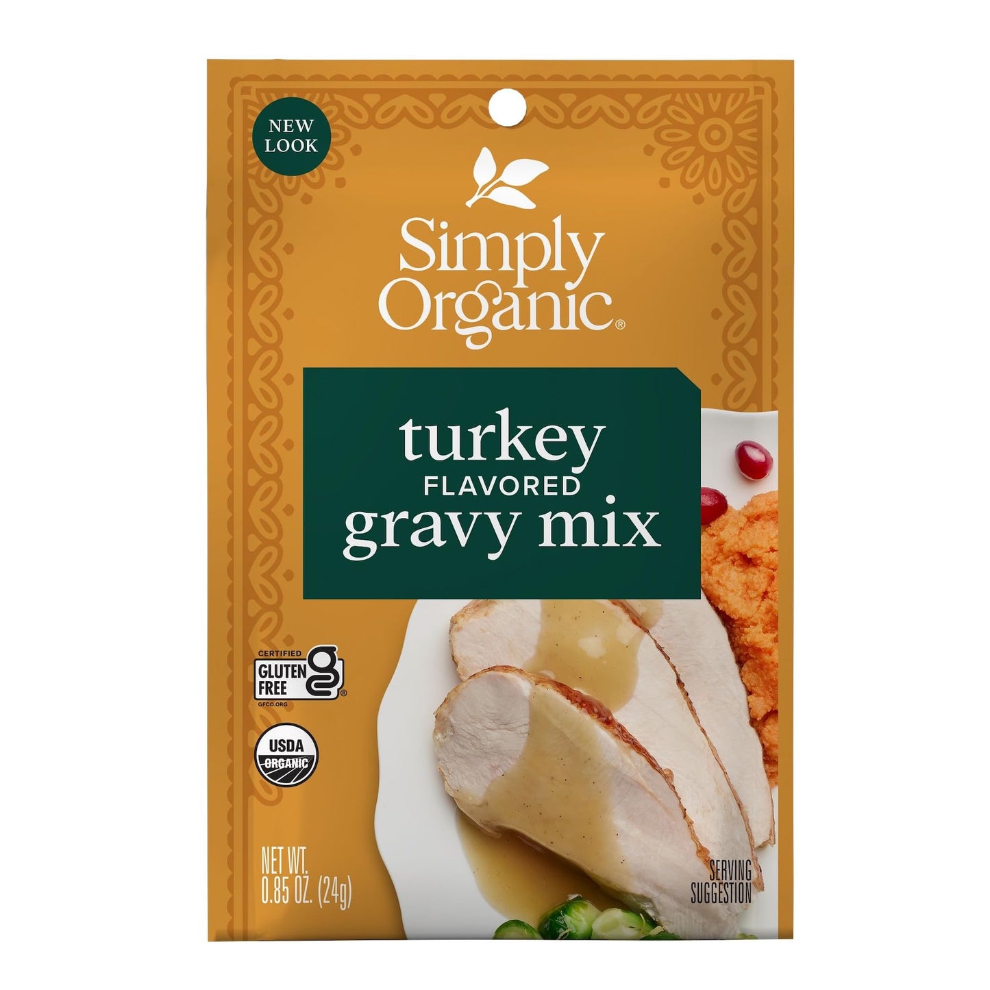Simply Organic, Turkey Flavored Gravy Mix, 0.85 Oz