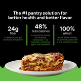 Fiber Gourmet Pasta Light Lasagna Sheets - Low Net Carb Noodles with 24g Fiber, 110 Calories, 18g Net Carbs - Made in Italy, Kosher, Vegan, Non-GMO