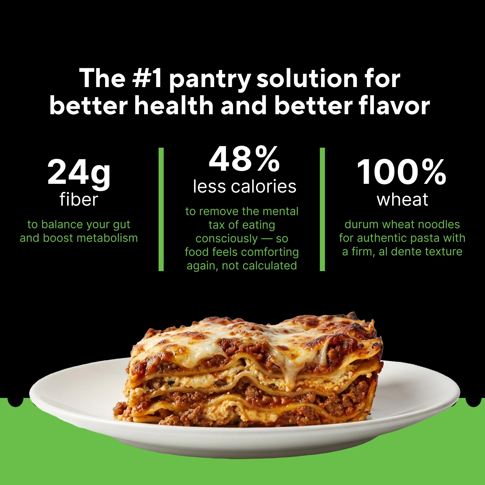 Fiber Gourmet Pasta Light Lasagna Sheets - Low Net Carb Noodles with 24g Fiber, 110 Calories, 18g Net Carbs - Made in Italy, Kosher, Vegan, Non-GMO