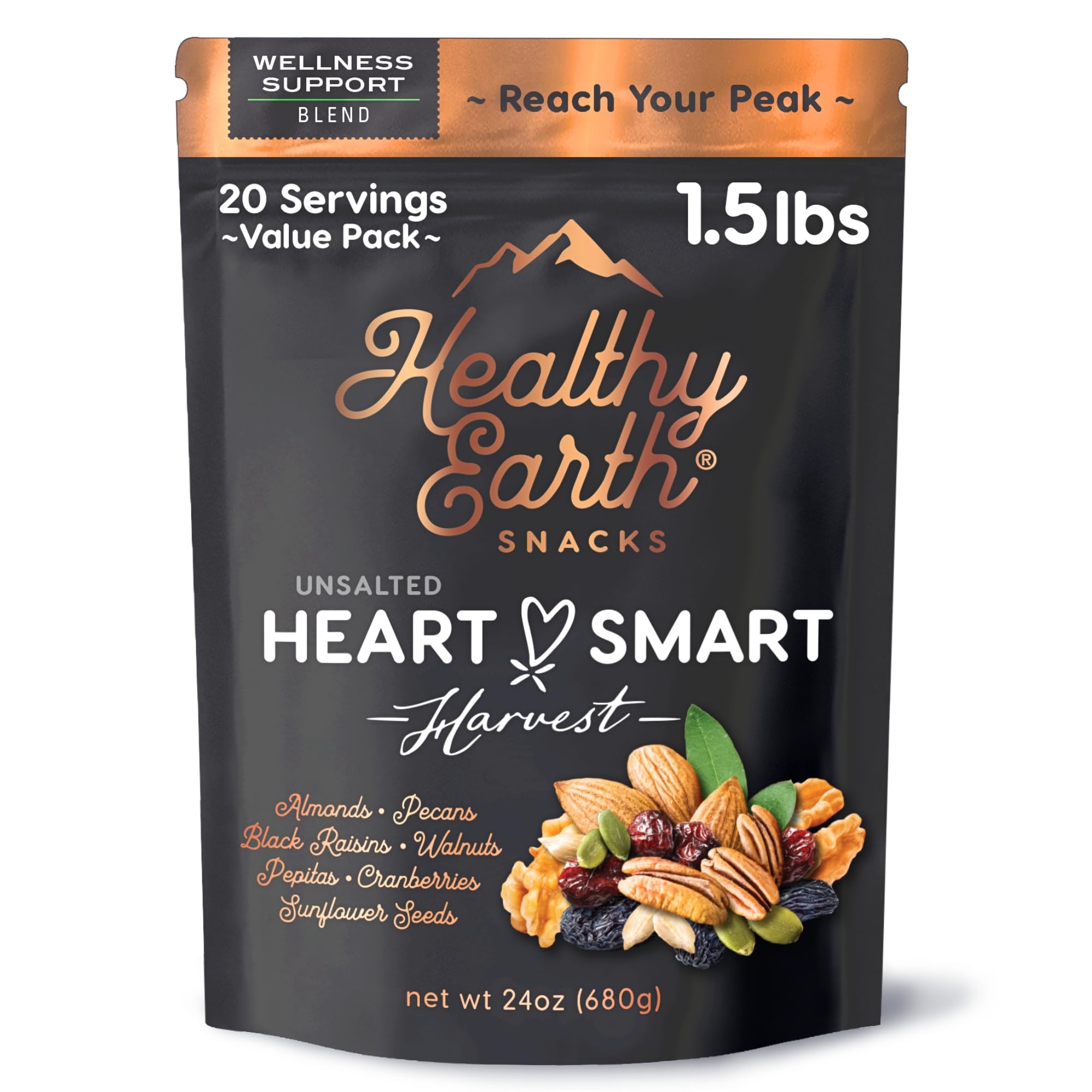 Mixed Nuts Unsalted | Trail Mix | Trail Mix without Peanuts | Gourmet Snacks, Protein Snacks, Gluten Free, No Preservatives, High Fiber (Wellness