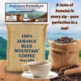 JamaicanCoffeeClub 100% Jamaican Blue Mountain Coffee Ground, RG 8oz Fresh Roasted Beans, Smooth Bold Flavor, Premium Coffee from Jamaica, Medium