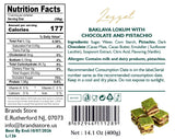 Lezzet, Handmade Baklava-Style Turkish Delight, Chocolate & Pistachio Lokum, 15 Pieces, Premium Dessert Treat, 14.1 oz (400gr)