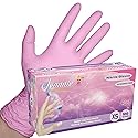 GLOVE WORLD Jeannie Pink Nitrile Disposable Gloves - Small, 100/Box - Super Stretch, Tear-Resistant, Latex and Powder Free - Ideal for Food Prep, Arts