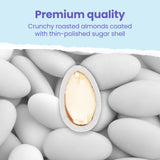 Cambie Jordan Almonds | Bright White Candy Almond | Premium Roasted Almonds with a Sweet Sugar Coating | For Weddings, Parties and Holidays (1 lb)