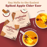Craftmix Spiked Apple Cider Cocktail & Mocktail Drink Mixer, Skinny Mixes - Water Flavoring Packets - Made With Real Fruit - Vegan, Low-Carb