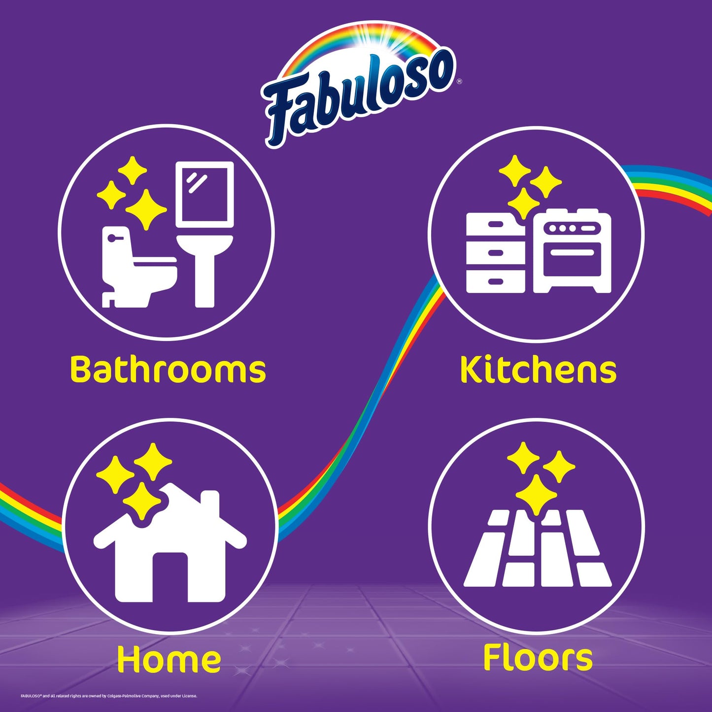 Fabuloso Cleaning Brush, Compact Hand Scrub Brush with Easy Grip Rubber Texture for Kitchen, Bathroom, Tile, Baseboards and Floors, Firm Bristles