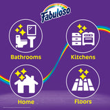 Fabuloso Cleaning Brush, Compact Hand Scrub Brush with Easy Grip Rubber Texture for Kitchen, Bathroom, Tile, Baseboards and Floors, Firm Bristles