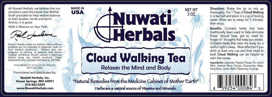 Nuwati Herbals Cloud Walking Herbal Tea Blend - Promotes Rest and Relaxation - Loose Leaf Tea, 3 Ounces