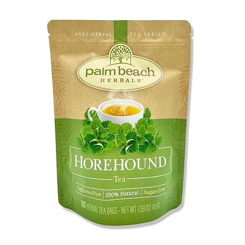 Palm Beach Medicinal Herbs Horehound Tea - Horehound Herb for Respiratory Comfort & Digestive Wellness - Caffeine Free - Sugar Free - 30 Herbal Tea