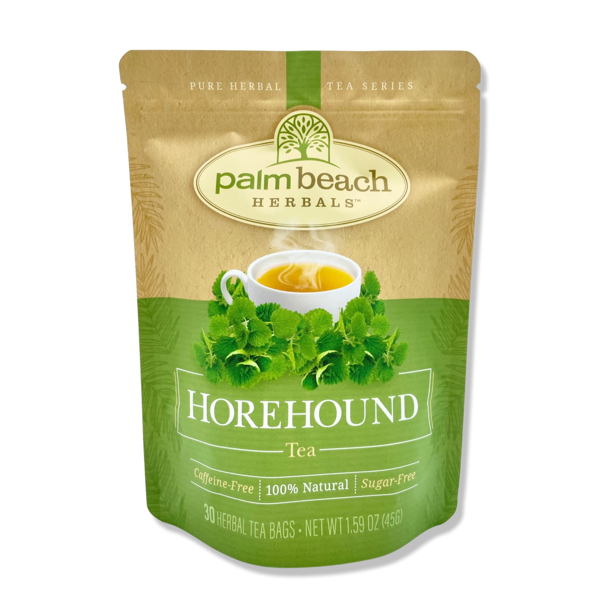 Palm Beach Medicinal Herbs Horehound Tea - Horehound Herb for Respiratory Comfort & Digestive Wellness - Caffeine Free - Sugar Free - 30 Herbal Tea
