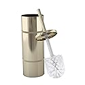 nu steel TBH-8065G-17 Slim Compact Freestanding Toilet Bowl Brush and Holder for Bathroom Storage and Organization - Space Saving, Sturdy, Deep