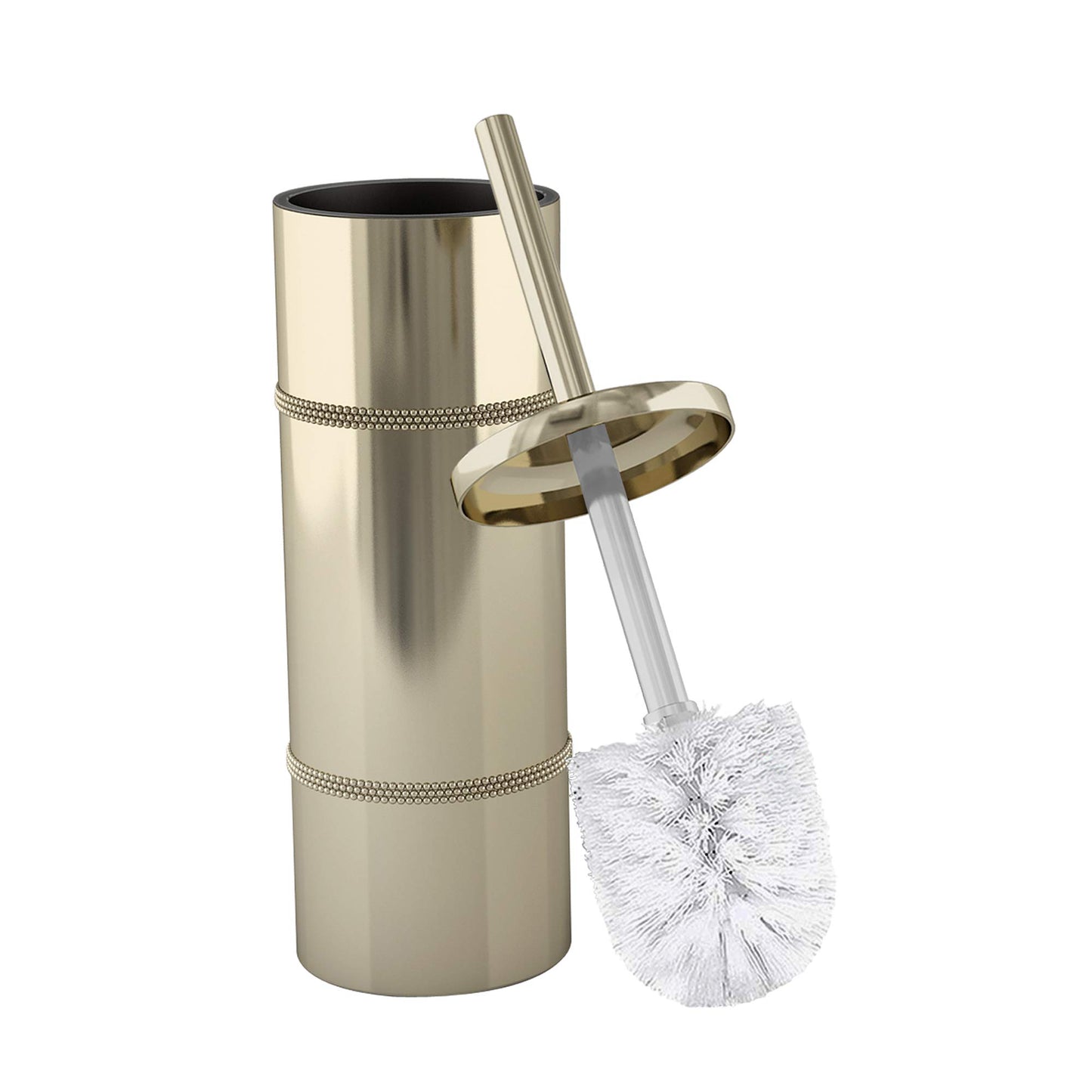 nu steel TBH-8065G-17 Slim Compact Freestanding Toilet Bowl Brush and Holder for Bathroom Storage and Organization - Space Saving, Sturdy, Deep