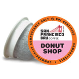 SF Bay Donut Shop Coffee, OneCup - 72 Count Compostable Pods - Light Roast Arabica - Compatible with Most Keurig K-Cup Brewers