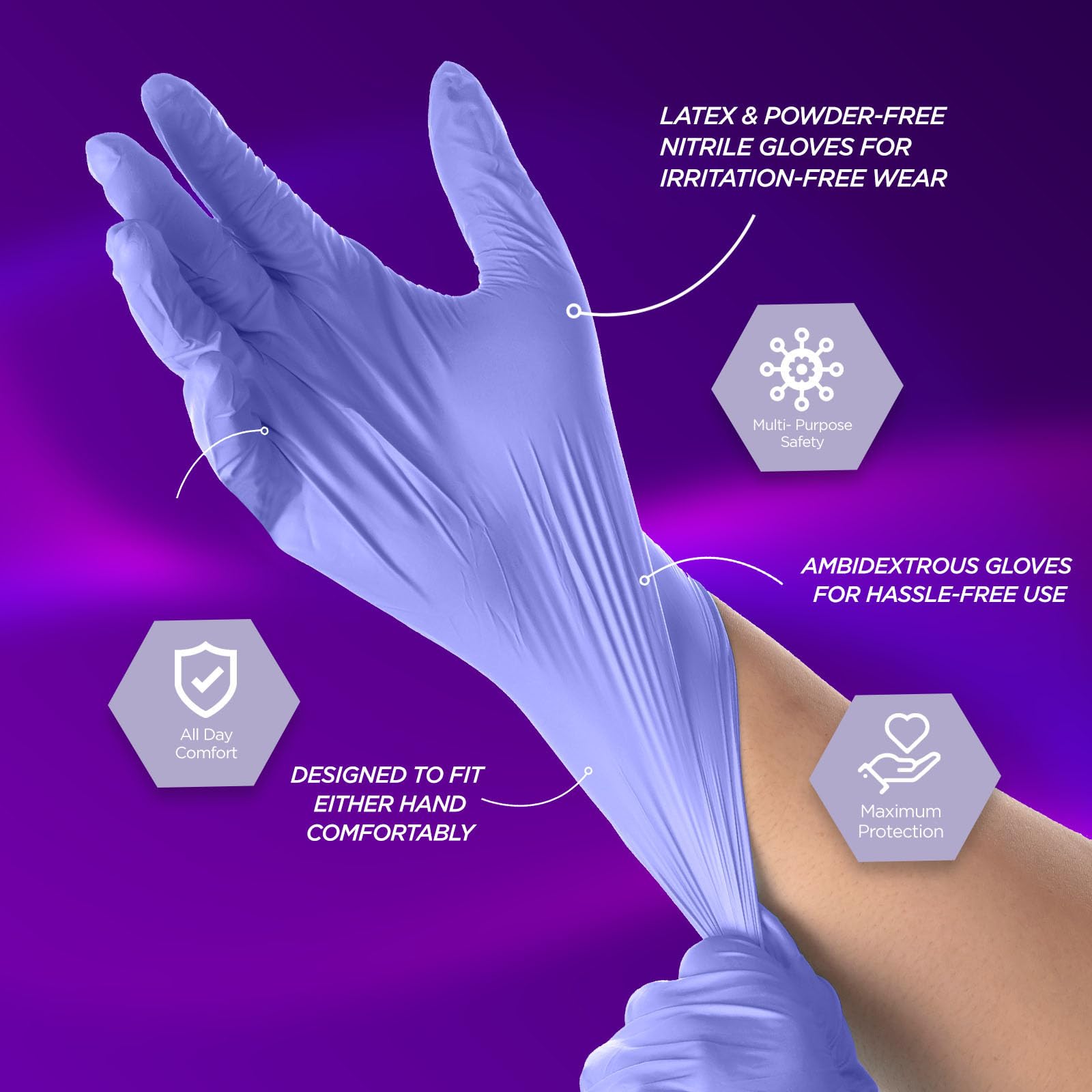 MED PRIDE Nitrile Exam 300 Count Gloves, Blue Disposable Exam Gloves, Powder-Free Latex-Free, Medical Grade (Small)
