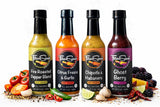 Hot Sauce Lover Gift Box by Fresco Sauce 4 Pack - Fire Roasted Pepper Blend - Citrus Fresno & Garlic - Chipotle & Habanero - Ghost Berry