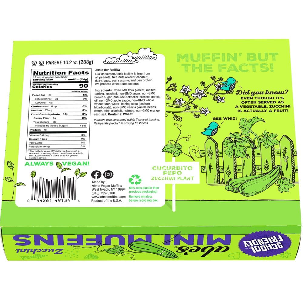 Abe's Mini Zucchini Muffin 12ct, 10.2 OZ