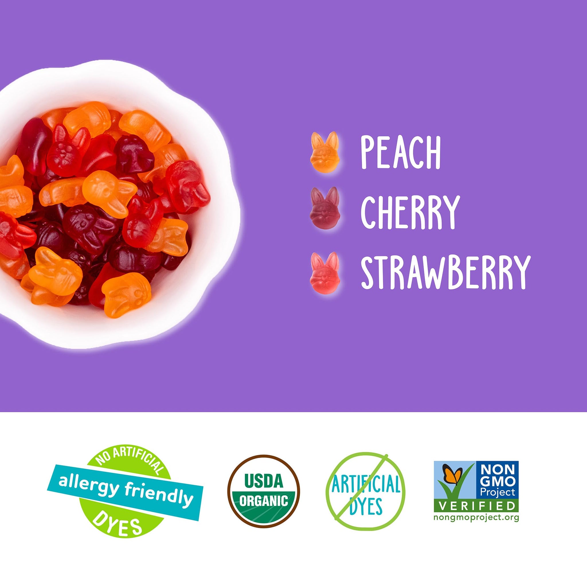 YumEarth Easter Candy Organic Gummy Fruits, 4 Ounce - Spring Fruit Flavors - Allergy Friendly, Gluten Free, Non-GMO, Vegan, No Artificial Dyes