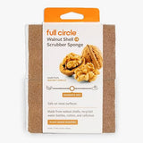 Full Circle Walnut and Cellulose Scrubber Sponges - Pack of 6 - Powerful, Non-Scratch Kitchen Sponges Made with Plant-Based Sustainable Materials