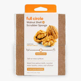 Full Circle Walnut and Cellulose Scrubber Sponges - Pack of 6 - Powerful, Non-Scratch Kitchen Sponges Made with Plant-Based Sustainable Materials