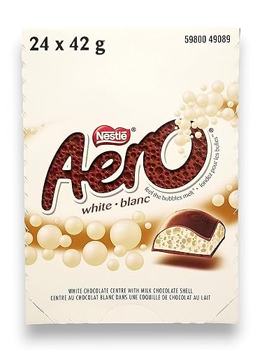 AERO White Chocolate Bars, 42g/1.5 oz., 24 Count, {Imported from Canada}