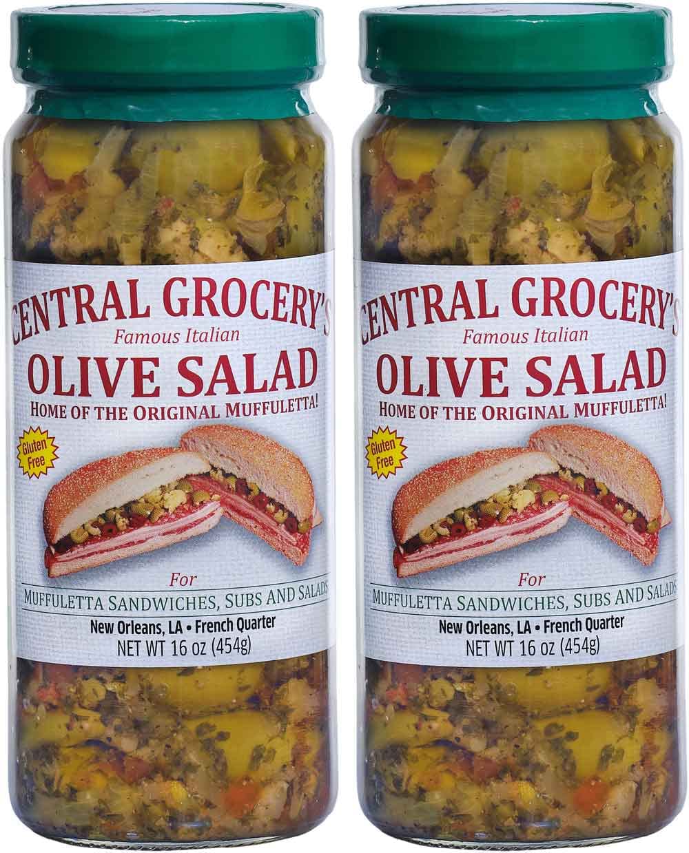 Central Grocery Muffuletta Olive Salad, Original, 16 oz - Pack of 2