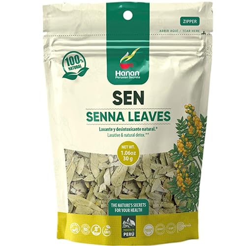 HANAN Senna Leaf Loose Herbal Tea 1.1oz - 30g Dried Herb Wooly Sen Plant Leaves From Peru - Senna Tea