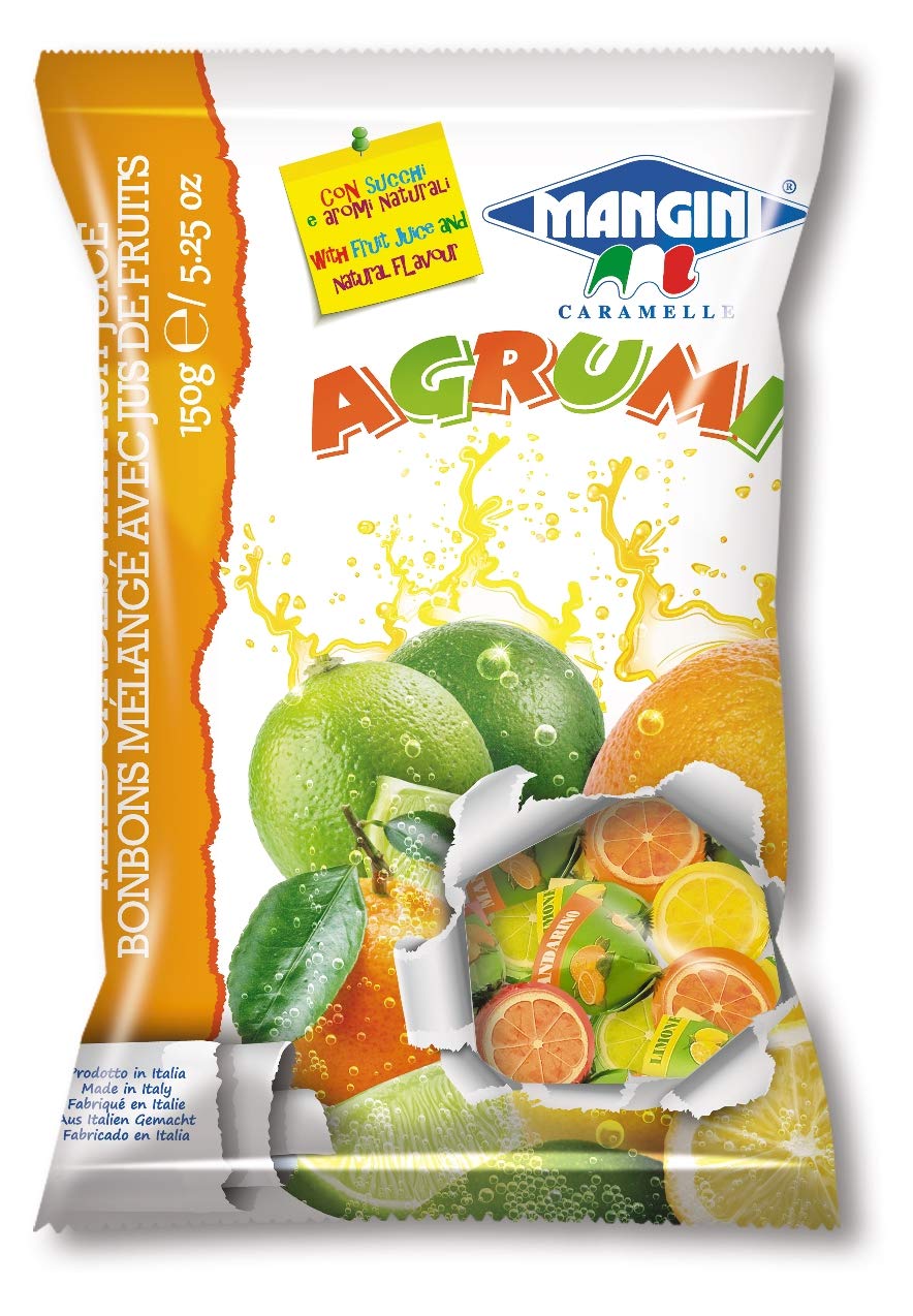 Mangini, Mangini Citrus Mix Italian Candy (Agrumi) 150g bag (8 pcs)