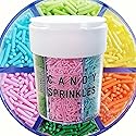 HeDeon&Rles Blue Green Yellow Pink Orange Easter Jimmies Sugar Sprinkle Edible for Baking Decoration Cake Cupcake Icing Cookie Pancake Toppers Easter