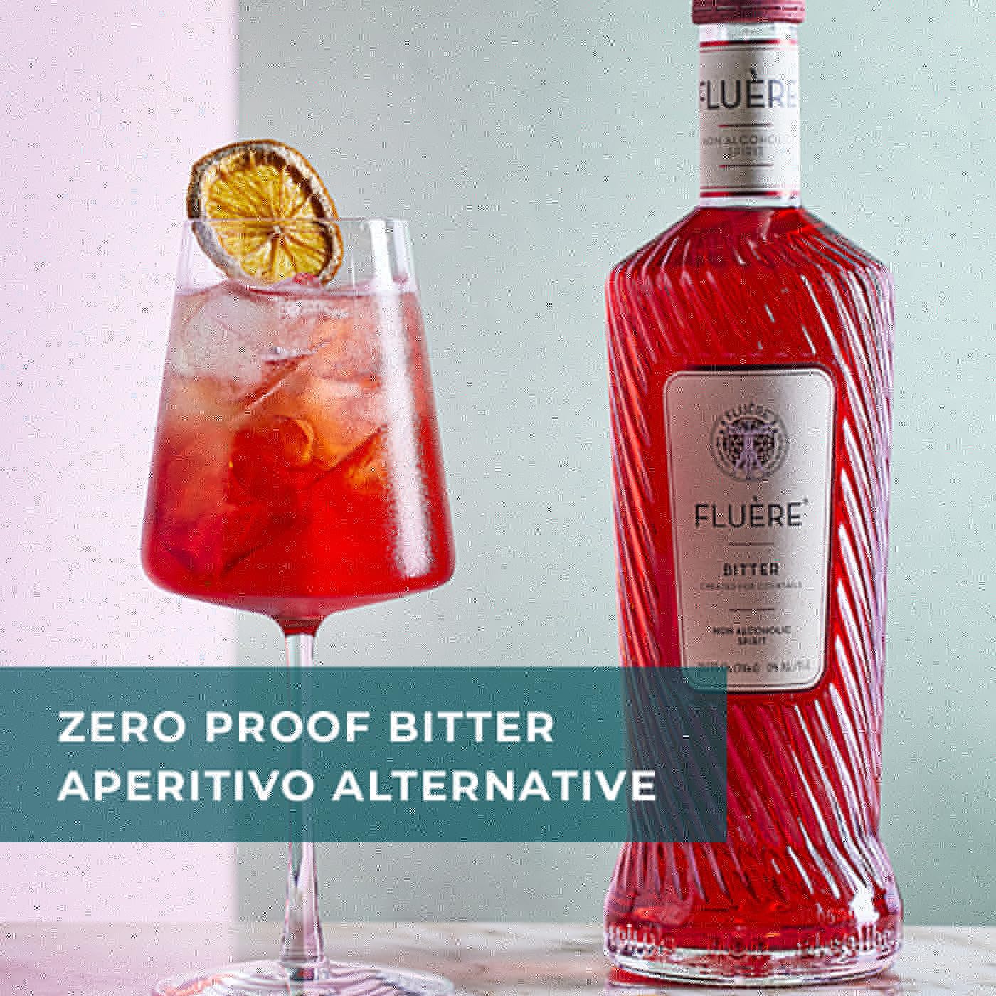 FLUÈRE BITTER | Non Alcoholic Aperitivo Bittersweet Liqueur Alternative | Award Winning Non-Alcoholic Spirit | Ideal for Non-Alcoholic Cocktails