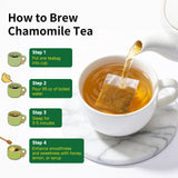 Chamomile Tea Bags, Natural Chamomile Flowers Herbal Tea, Non-GMO - Caffeine-Free, Enjoy Hot or Iced, 100 Teabags, 1.5g/bag (Chamomile Tea)