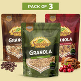 Granola Cereal Variety Pack, 3 Delicious Packs of Original, Cranberry & Cinnamon and Chocolate Healthy Granola 10oz Each, Perfect Granola for yogurt