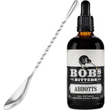 Abbotts Aromatic Cocktail Bitters Bundle, Bob's Abbotts Bitters 100 ml with Cocktailier 7-Inch Bar Spoon